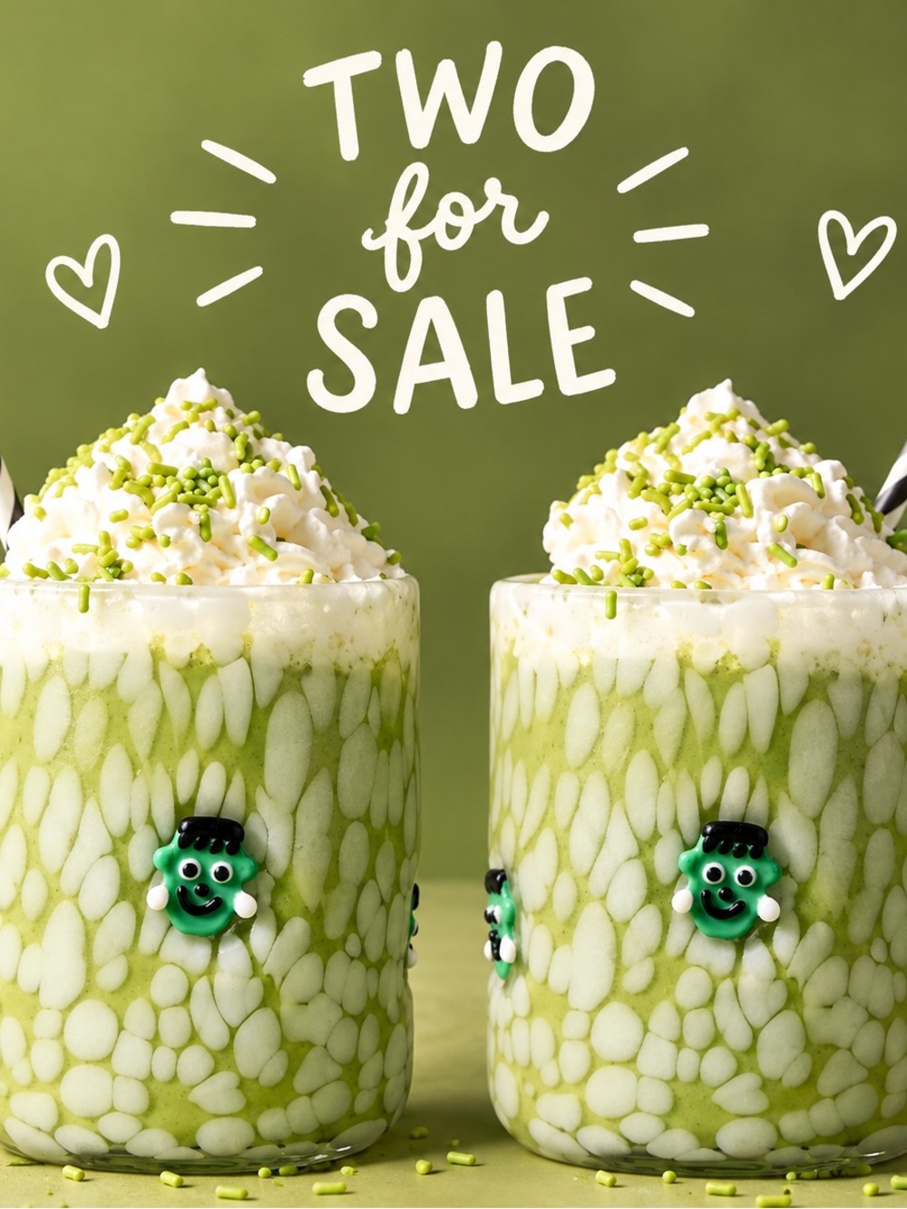 - NIB - Set of 2 - Anthropologie Icon Juice Glass - Frankenstein
